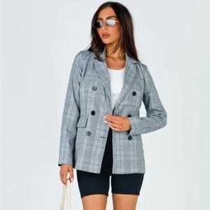 Princess Polly Black & White Checkered Blazer